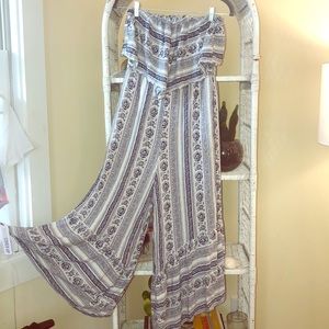 AE Bell Bottom Strapless Jumpsuit